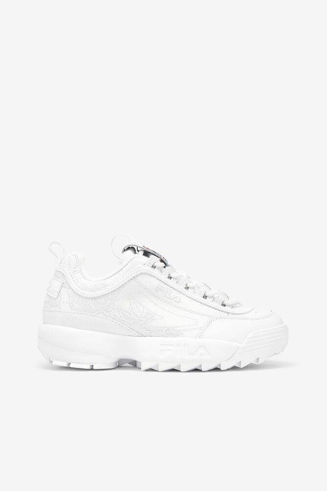 Fila Trainers Womens White Disruptor 2 Embroidery - Ireland 61072-NORV